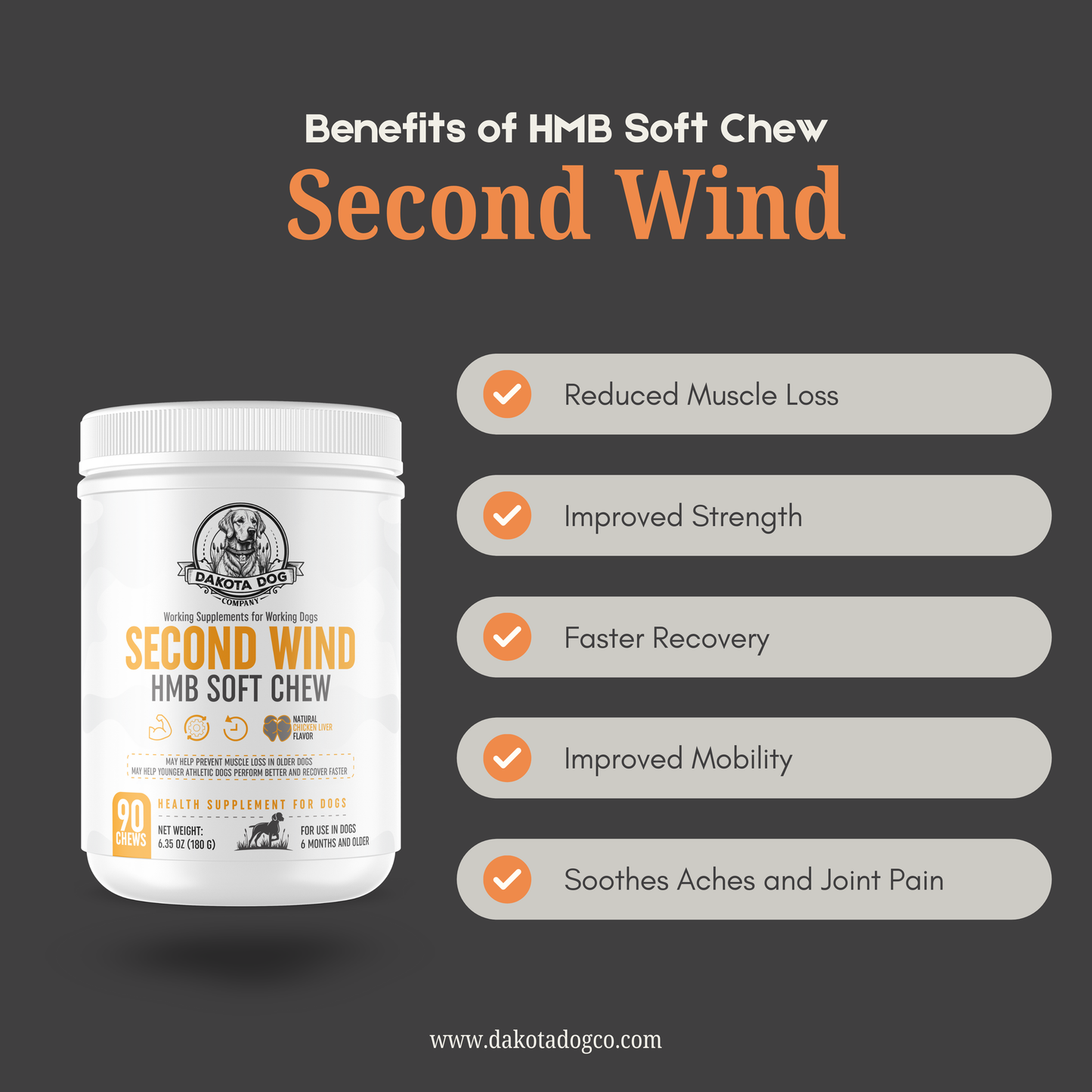 'Second Wind' HMB - Performance and Recovery for Dogs